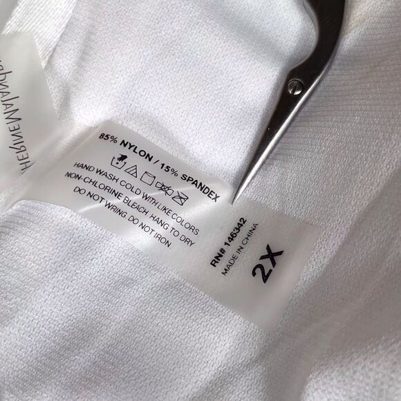 CATHERINE MALANDRINO One-Piece Swimsuit Plus Size 2X V-Neck Convertible Strap - Picture 7 of 12